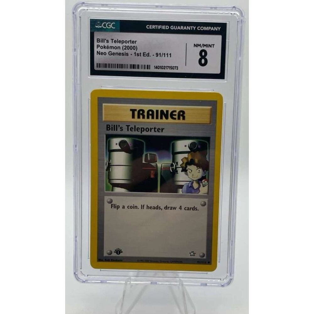 Bill's Teleporter TCG 91/111 - 2000 Pokémon CGC 8 Neo Genesis 1st Edition